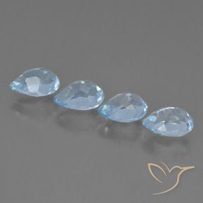 Topaz Gemstones in 7.1 x 5.3 mm Size for Sale, Topaz Stones in Sky Blue Color