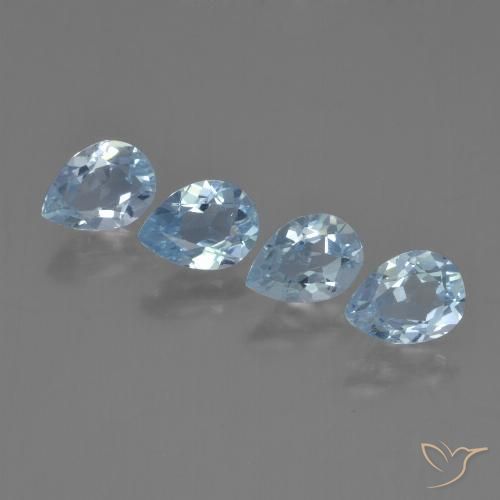 3.46ctw Natural Sky Blue Topaz, Pear Shape, VVS-VS