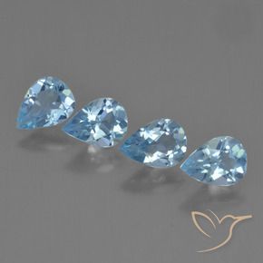 2.88 ctw Blue Topaz Stones, Natural Topaz in Pear Facet Shape for Sale