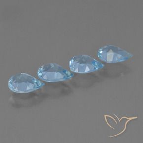 Topaz Gemstones in 7 x 5 mm (calibrated) Size for Sale, Topaz Stones in Swiss Blue Color