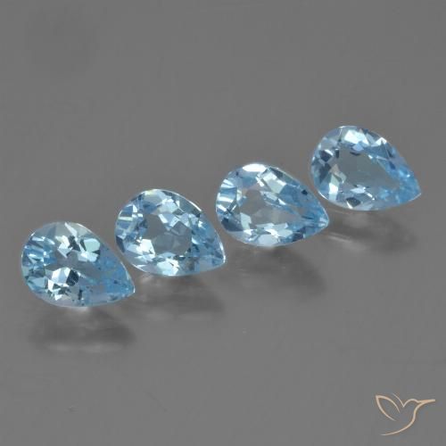 3.36ctw Natural Swiss Blue Topaz, Pear Shape, VVS-VS