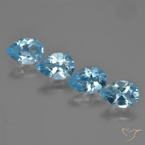 3.18ctw Natural Swiss Blue Topaz, Pear Shape, VVS-VS