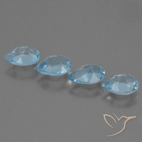 Topaz Gemstones in 7 x 5 mm (calibrated) Size for Sale, Topaz Stones in Swiss Blue Color