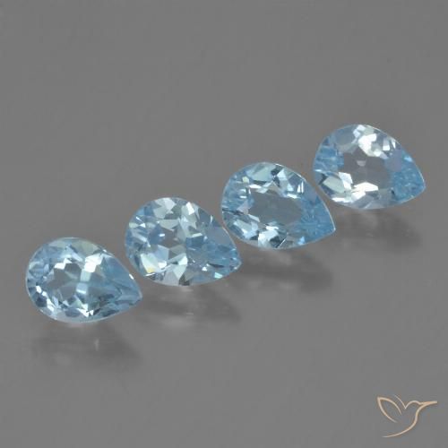 3.29ctw Natural Sky Blue Topaz, Pear Shape, VVS-VS