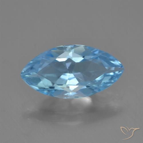 3.51 ct Sky Blue Topaz, 14.1 x 7.2 mm Marquise Cut From Brazil, Photo A