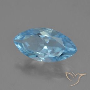 3.51 ct Blue Topaz Stone, Natural Topaz in Marquise Facet Shape for Sale