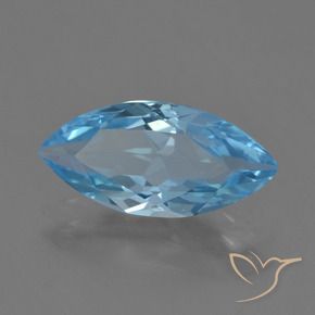 3.46 ct Blue Topaz Stone, Natural Topaz in Marquise Facet Shape for Sale