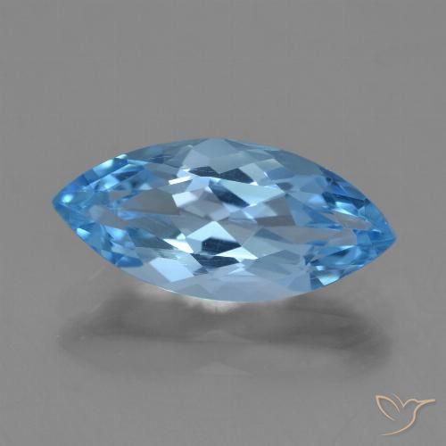 3.63ct Natural Swiss Blue Topaz, Marquise, VVS