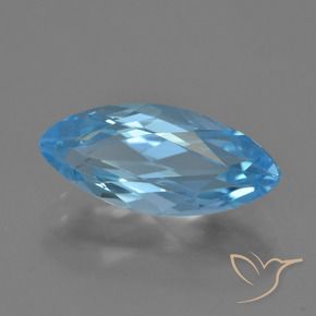 3.92 ct Blue Topaz Stone, Natural Topaz in Marquise Facet Shape for Sale