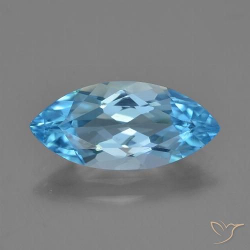 Azul medio Topacio Gema - 3.1ct Forma marquesa (ID: 454849)