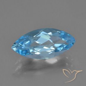 3.50 ct Blue Topaz Stone, Natural Topaz in Marquise Facet Shape for Sale