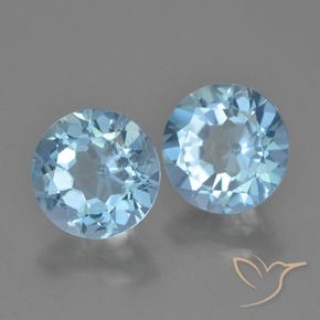 4.44 ctw Blue Topaz Stones, Natural Topaz in Round Facet Shape for Sale
