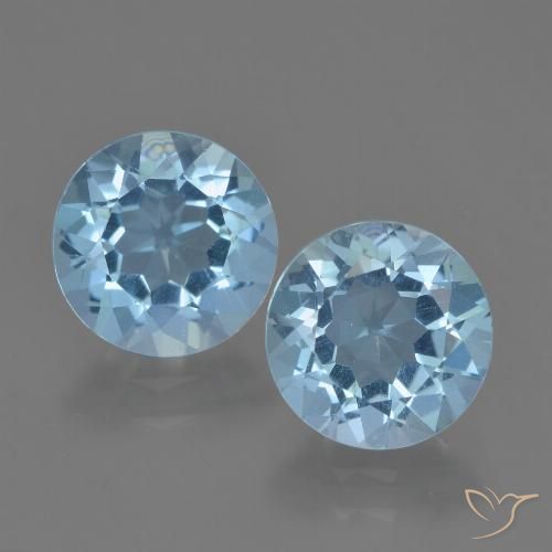 4.7 ct Loose Sky Blue Topaz, 8.2 mm Round Cut From Brazil, Photo A