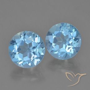 4.72 ctw Blue Topaz Stones, Natural Topaz in Round Facet Shape for Sale