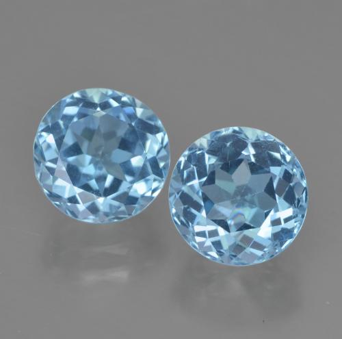 Swiss Blue Topas Edelstein - 2.4ct Rund Facettenschliff (ID: 454871)
