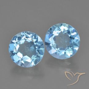 4.55 ctw Blue Topaz Stones, Natural Topaz in Round Facet Shape for Sale