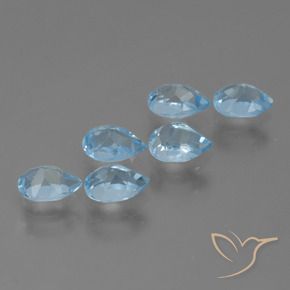 Topaz Gemstones in 6 x 4.2 mm Size for Sale, Topaz Stones in Swiss Blue Color