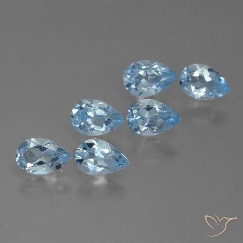 3.06ctw Natural Swiss Blue Topaz, Pear Shape, VS