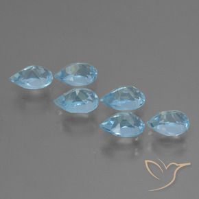 Topaz Gemstones in 6.3 x 4.3 mm Size for Sale, Topaz Stones in Swiss Blue Color