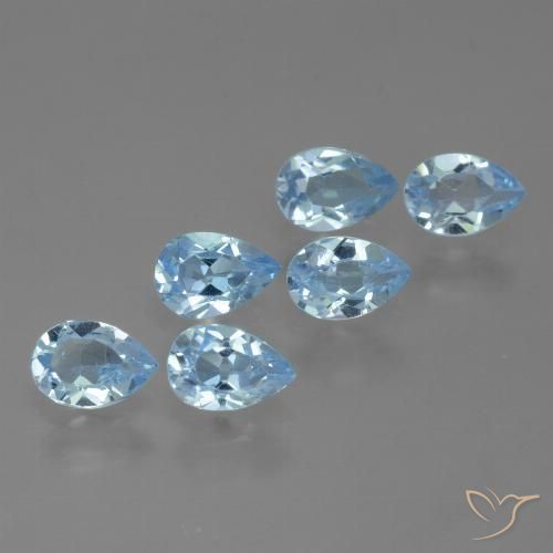 3.46ctw Natural Swiss Blue Topaz, Pear Shape, VS