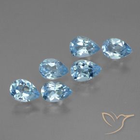 3.05 ctw Blue Topaz Stones, Natural Topaz in Pear Facet Shape for Sale