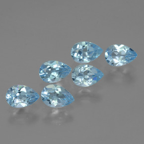Deep Maya Blue Топаз Камень - 0.5ct Фасетная Груша (ID: 454883)