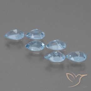 Topaz Gemstones in 6.2 x 4.2 mm Size for Sale, Topaz Stones in Sky Blue Color