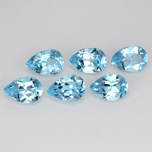 Deep Maya Blue Топаз Камень - 0.5ct Фасетная Груша (ID: 454885)