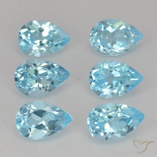 3.56 ct Swiss Blue Topaz, 6.2 x 4.2 mm Pear Cut From Brazil, Photo A