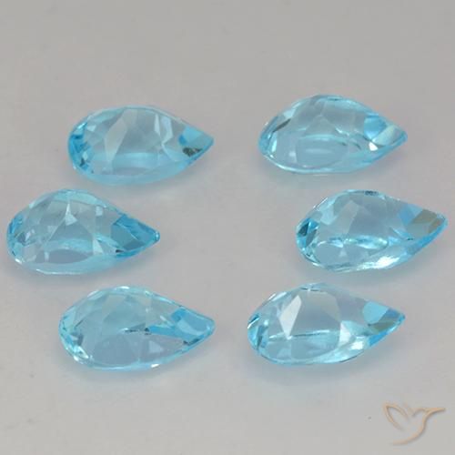 Topaz Gemstones in 6.2 x 4.2 mm Size for Sale, Topaz Stones in Swiss Blue Color