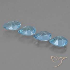 Topaz Gemstones in 7 x 5 mm (calibrated) Size for Sale, Topaz Stones in Swiss Blue Color