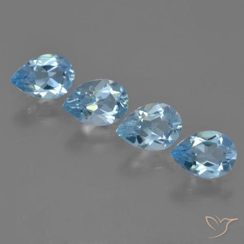 2.96ctw Natural Swiss Blue Topaz, Pear Shape, VVS-VS