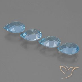 Topaz Gemstones in 7 x 5 mm (calibrated) Size for Sale, Topaz Stones in Swiss Blue Color