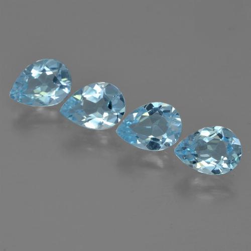 Свисс-Блю Топаз Камень - 0.9ct Фасетная Груша (ID: 454918)