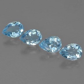 Himmerlblau Topas Edelstein - 0.9ct Birnen Schliff (ID: 454919)