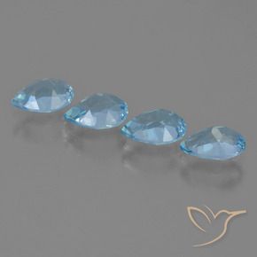 Topaz Gemstones in 7 x 5 mm (calibrated) Size for Sale, Topaz Stones in Swiss Blue Color
