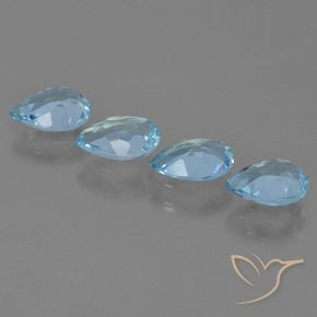 Topaz Gemstones in 7 x 5 mm (calibrated) Size for Sale, Topaz Stones in Swiss Blue Color