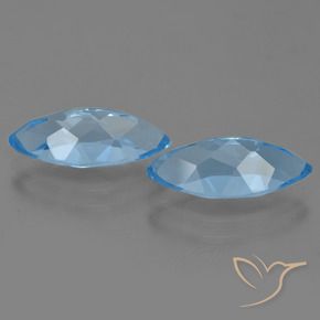Topaz Gemstones in 15 x 6.9 mm Size for Sale, Topaz Stones in Swiss Blue Color