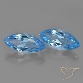 7.27 ctw Blue Topaz Stones, Natural Topaz in Marquise Facet Shape for Sale