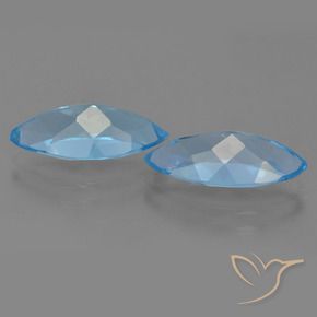 Topaz Gemstones in 15.1 x 7.2 mm Size for Sale, Topaz Stones in Swiss Blue Color