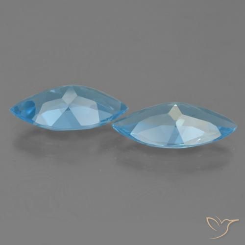 Topaz Gemstones in 14.2 x 7.1 mm Size for Sale, Topaz Stones in Swiss Blue Color