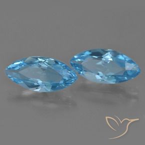 7.12 ctw Blue Topaz Stones, Natural Topaz in Marquise Facet Shape for Sale
