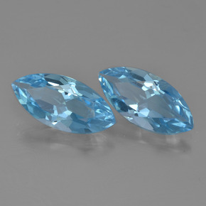 7.03 ctw Blue Topaz Stones, Natural Topaz in Marquise Facet Shape for Sale