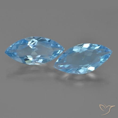 6.44 ct Sky Blue Topaz, 14.9 x 7 mm Marquise Cut From Brazil, Photo A