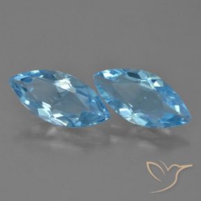 6.44 ctw Blue Topaz Stones, Natural Topaz in Marquise Facet Shape for Sale