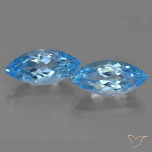 7.67ctw Natural Swiss Blue Topaz, Marquise, VVS-VS