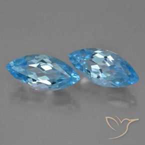 7.67 ctw Blue Topaz Stones, Natural Topaz in Marquise Facet Shape for Sale