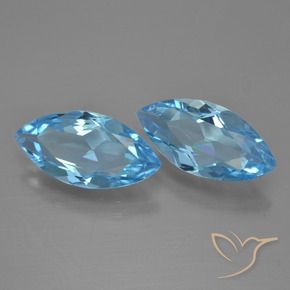 6.26 ctw Blue Topaz Stones, Natural Topaz in Marquise Facet Shape for Sale