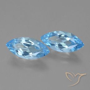 7.21 ctw Blue Topaz Stones, Natural Topaz in Marquise Facet Shape for Sale
