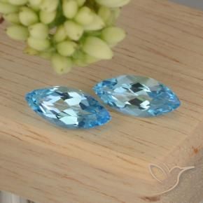 6.61 ctw Blue Topaz Stones, Natural Topaz in Marquise Facet Shape for Sale